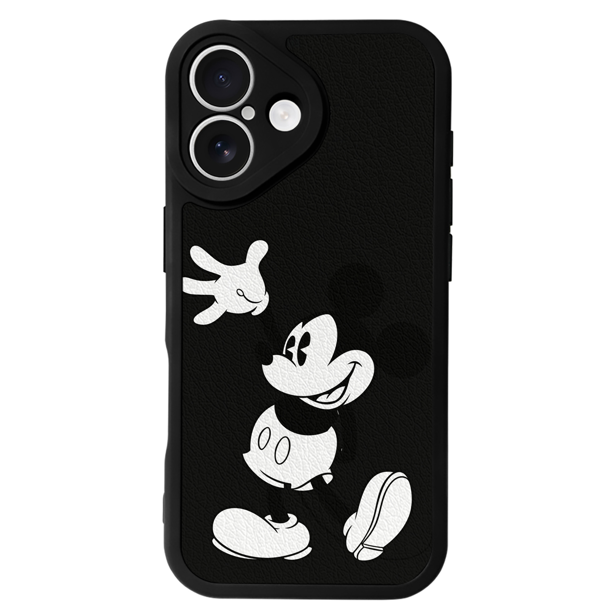 （画像用） ミッキーマウス Mickey Mouse 【iPhone 16シリーズ対応】シリコンスマホケース（レザー調） 材質：シリコン